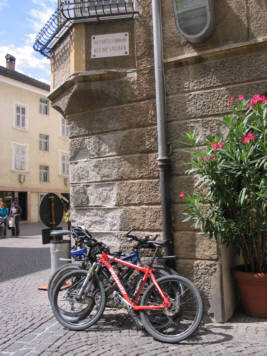 [Bikes in  pedestrian zone]